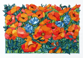 Poppies, 1998 (wc na papíře)